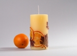 Narancsos alu gyertya, 8 x 16 cm (alu)